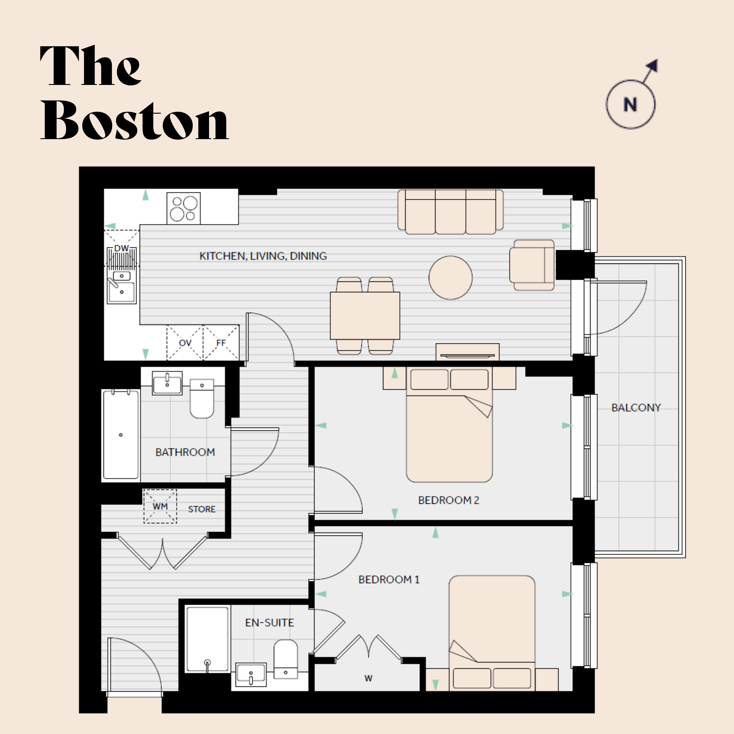 Floorplan for The Boston at The Hue, Fifth floor